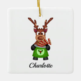 Niedlicher Weihnachtsmann Keramikornament