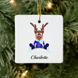 Niedlicher Weihnachtsmann Keramikornament