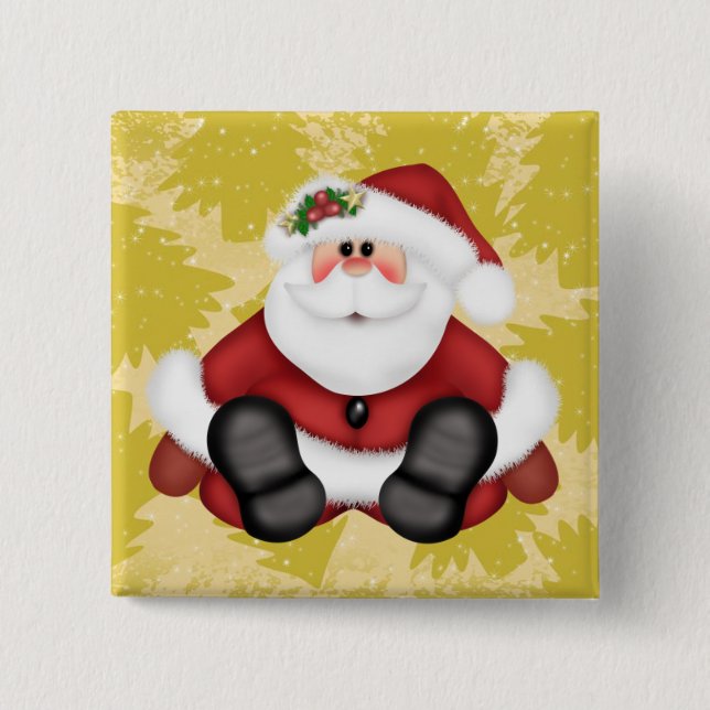 Niedlicher Weihnachtsmann-Knopf mit Button (Vorderseite)