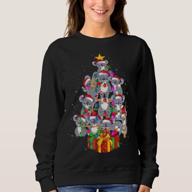 Niedlicher Weihnachtsmann Koala Bär Weihnachtsbaum Sweatshirt (Vorderseite)