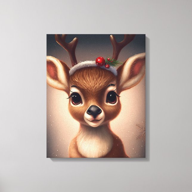 Niedlicher Weihnachtsmann Leinwanddruck (Vorderseite)