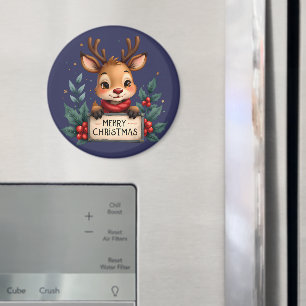 Niedlicher Weihnachtsmann mit Holly und Sign Magnet