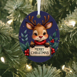 Niedlicher Weihnachtsmann mit Holly und Sign Ornament Aus Metall