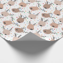 Niedlicher Weihnachtsmann mit Punkten und Sternen Geschenkpapier