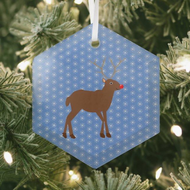 Niedlicher Weihnachtsmann mit Roter Nase Ornament Aus Glas (Insitu)