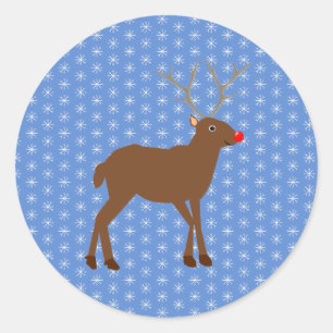 Niedlicher Weihnachtsmann mit Roter Nase Runder Aufkleber