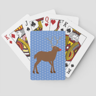 Niedlicher Weihnachtsmann mit Roter Nase Spielkarten