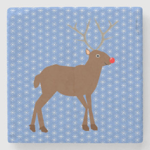 Niedlicher Weihnachtsmann mit Roter Nase Steinuntersetzer