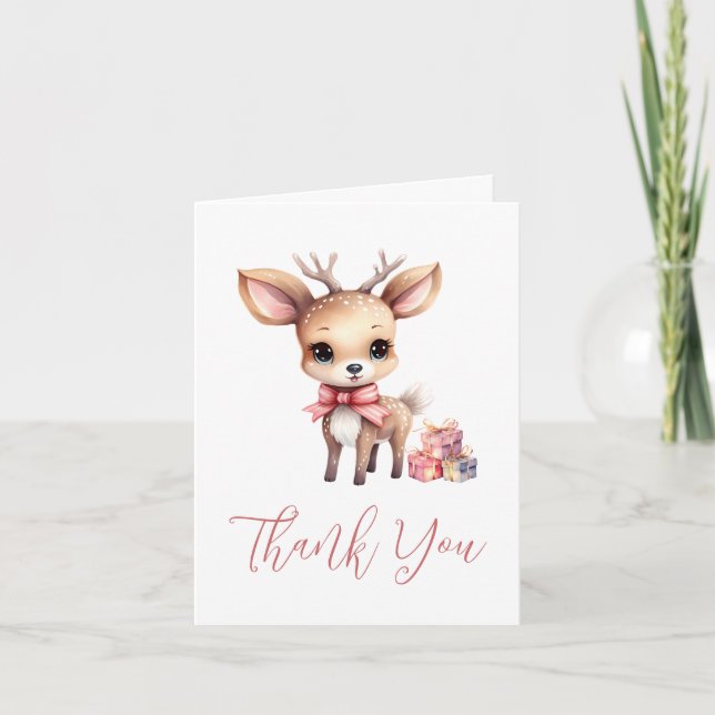 Niedlicher Weihnachtsmann mit Weihnachtsgeschenken Dankeskarte (Vorderseite)