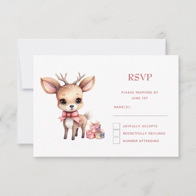 Niedlicher Weihnachtsmann mit Weihnachtsgeschenken RSVP Karte (Vorderseite)