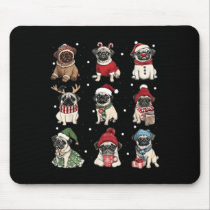 Niedlicher Weihnachtsmann Mops Weihnachten Weihnac Mousepad