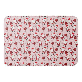 Niedlicher Weihnachtsmann Muster Candy Canes Red W Badematte