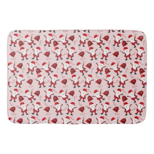 Niedlicher Weihnachtsmann Muster Candy Canes Red W Badematte