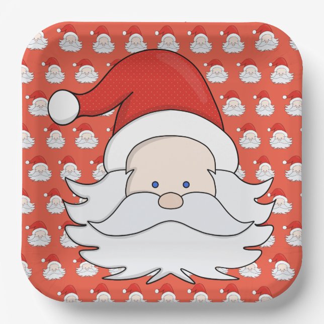 Niedlicher Weihnachtsmann Pappteller (Vorderseite)