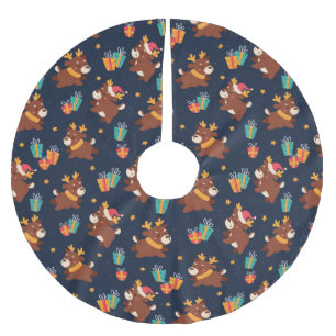 Niedlicher Weihnachtsmann Polyester Weihnachtsbaumdecke