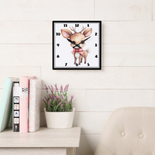 Niedlicher Weihnachtsmann Quadratische Wanduhr