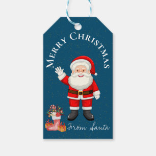 Niedlicher Weihnachtsmann Red Berries Blue Frohe W Geschenkanhänger