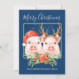 Niedlicher Weihnachtsmann-Rentier Feiertagskarte