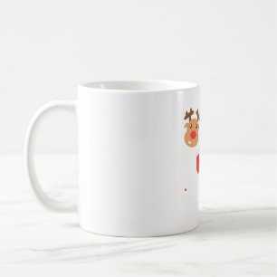 Niedlicher Weihnachtsmann, Rentier und Gingerbre Kaffeetasse