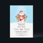 Niedlicher Weihnachtsmann, Rentiere und Schneemann Einladung<br><div class="desc">Santa Claus Reindeer,  Lovely art colorful comic ,  snowflake drawing title joy ,  nose man frozen friends ,  cheerful kids happiness animal ,  fun winter funny red ,  cartoon xmas snow illustration ,  holiday merry character snowman ,  deer happy cute christmas ,  reindeer claus , </div>