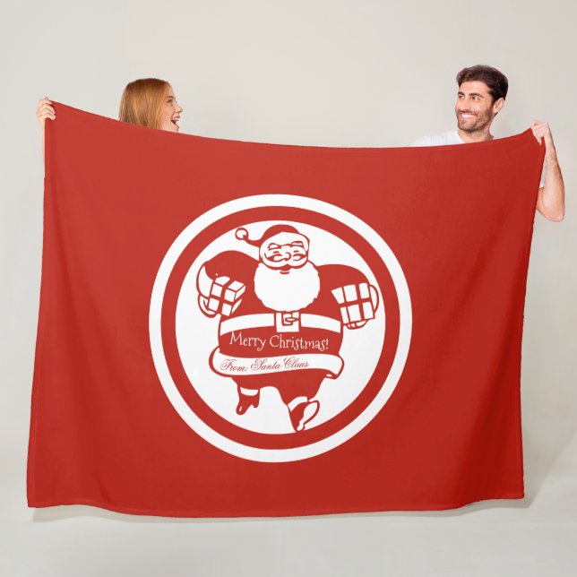 Niedlicher Weihnachtsmann Rot und Weiß Weihnachten Fleecedecke (Beispiel)