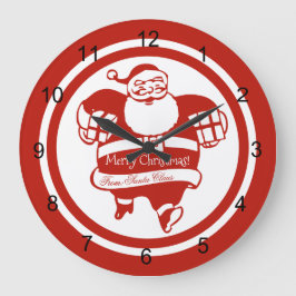 Niedlicher Weihnachtsmann Rot und Weiß Weihnachten Große Wanduhr