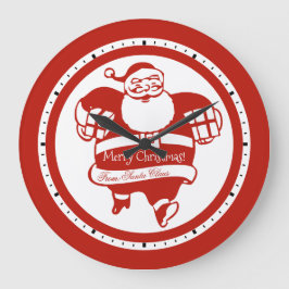 Niedlicher Weihnachtsmann Rot und Weiß Weihnachten Große Wanduhr