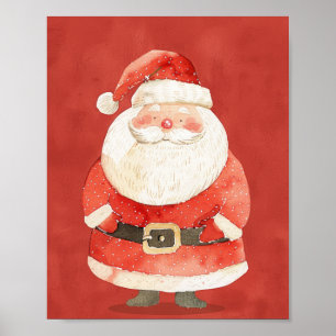 Niedlicher Weihnachtsmann Rote Farbe Weihnachten Poster