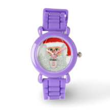 Niedlicher Weihnachtsmann - Roter Glitzer Kinderuh
