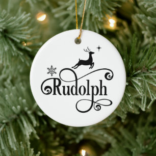 Niedlicher Weihnachtsmann Rudolph Keramik Ornament