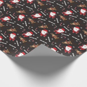 Niedlicher Weihnachtsmann Rudolph Rentier Muster Geschenkpapier
