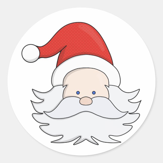 Niedlicher Weihnachtsmann Runder Aufkleber (Vorderseite)