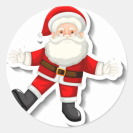 Niedlicher Weihnachtsmann Runder Aufkleber
