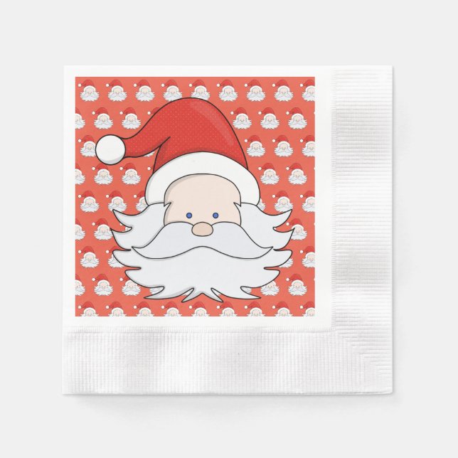 Niedlicher Weihnachtsmann Serviette (Vorderseite)