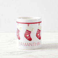 Niedlicher Weihnachtsmann Strumpf Name Tasse