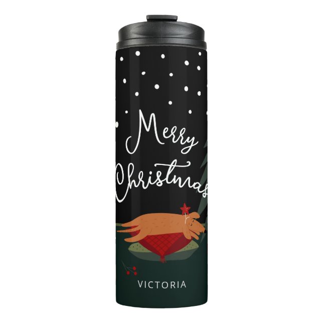 Niedlicher Weihnachtsmann Thermosbecher (Vorderseite)