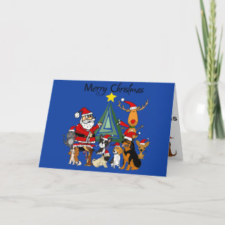Niedlicher Weihnachtsmann und Freunde des Rentiers Karte