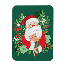 Niedlicher Weihnachtsmann und Katze Magnet