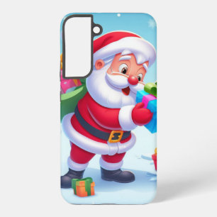 Niedlicher Weihnachtsmann und Schneemann Samsung Galaxy Hülle