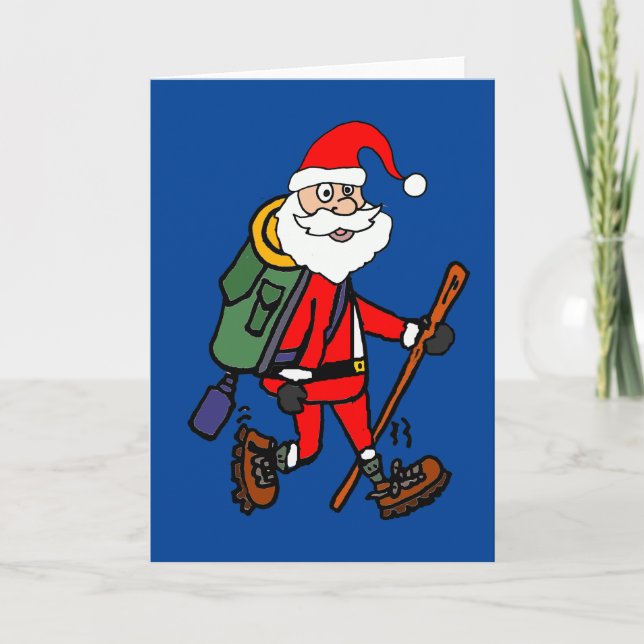 Niedlicher Weihnachtsmann Wandern Weihnachten Cart (Vorderseite)