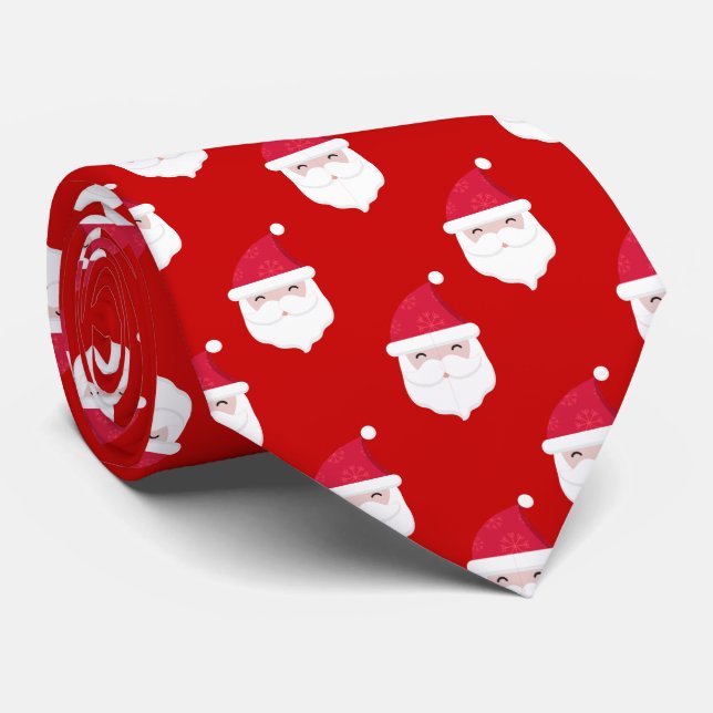 Niedlicher Weihnachtsmann Weihnachts-Muster Krawatte (Gerollt)