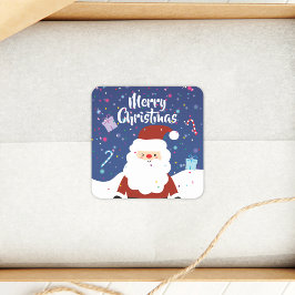 Niedlicher Weihnachtsmann Winter Wunderland Frohe  Quadratischer Aufkleber