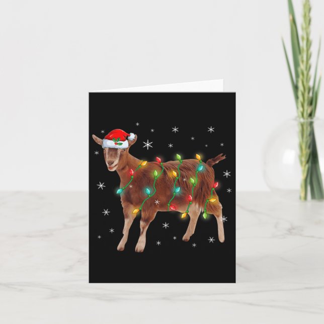 Niedlicher Weihnachtsmann Ziege Weihnachtsbaum Lic Karte (Vorderseite)