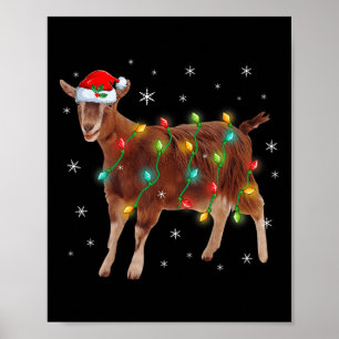 Niedlicher Weihnachtsmann Ziege Weihnachtsbaum Lic Poster