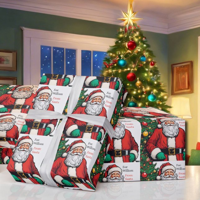 Niedlicher Weihnachtsmann zu Weihnachten und von W Geschenkpapier (Von Creator hochgeladen)