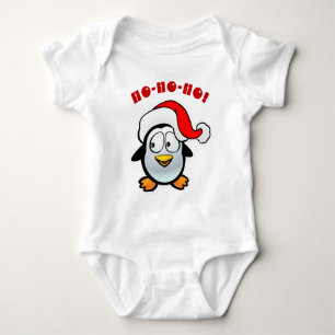 Niedlicher Weihnachtsmannpenguin-Cartoon Baby Strampler