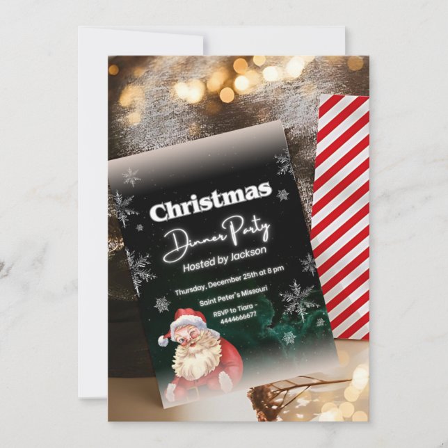 Niedlicher Weihnachtsmarkt und Schneeflocken Thema Einladung (Vorderseite)