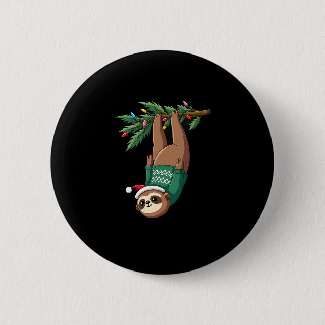 Niedlicher Weihnachtsmarkt Weihnachtsmannmütze Wei Button (Vorderseite)