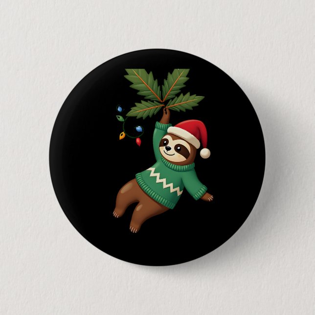 Niedlicher Weihnachtsmarkt Weihnachtsmannmütze Wei Button (Vorderseite)