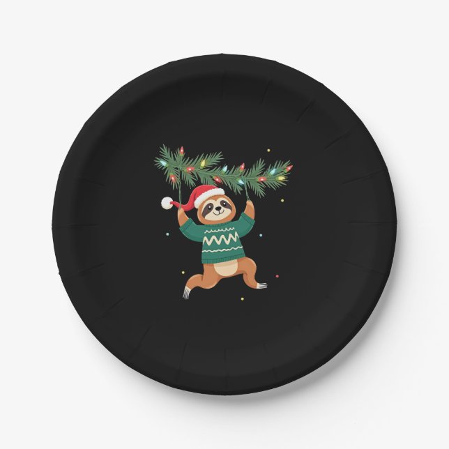 Niedlicher Weihnachtsmarkt Weihnachtsmannmütze Wei Pappteller (Vorderseite)
